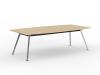 Team board table 2400 -Polished base -Boat shaped Nordic Maple top