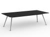 Team Meeting Table 2400 Silver Base Black Top