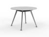 Team round meeting table- Silver frame with White top