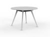 Team round meeting table- White frame with White top