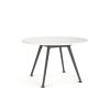 Team round meeting table- Black frame with White top