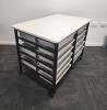 Tote Steel trolley 24- White top- small trays