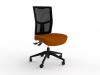 Urban mesh back office chair-Black base - Felt fabric - Sunset Orange