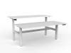 Agile sit stand double desk electric White frame- Atlantic Oak top