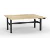 Agile  Double desk Electric Black frame- Atlantic Oak top