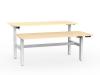 Agile sit stand double desk electric White frame- Atlantic Oak top