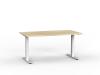 Velocity Desk fixed height White frame Atlantic Oak top