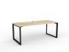 Anvil Desk 1800 Black frame -Atlantic Oak top front view.