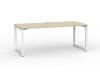 Anvil Desk-white frame-1800- Atlantic Oak top- front view.