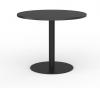 Cubit Polo round meeting table- black & white base-Atlantic Oak top 2