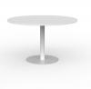 Cubit Polo round meeting table -1200-White base-White top.
