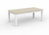 Cubit coffee table 1200-White frame- Atlantic Oak top.
