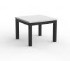 Cubit coffee table 600- silver frame with white top