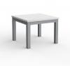 Cubit coffee table 600- silver frame with white top