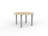 Cubit round meeting table- Silver frame- White top.