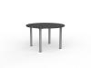 Cubit round meeting table- Silver frame- White top.