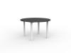 Cubit round meeting table- Silver frame- White top.