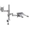 Kardo Double Monitor arm- clamp on- Black.