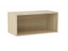 Kubix modular shelving-2 bay-Atlantic Oak with accessories description.