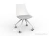 Luna visitor chair castors - White legs Sunset Orange cushion