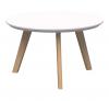 OSLO Coffee table 600 Round- Oak legs-white-top