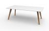OSLO Coffee table 600 Round- Oak legs-white-top