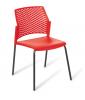 Punch 4-leg stacker chair Chrome Frame- Red seat.