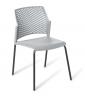 Punch 4-leg stacker chair Chrome Frame- Red seat.